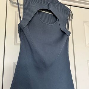 White House Black Market Strapless Blue sweater